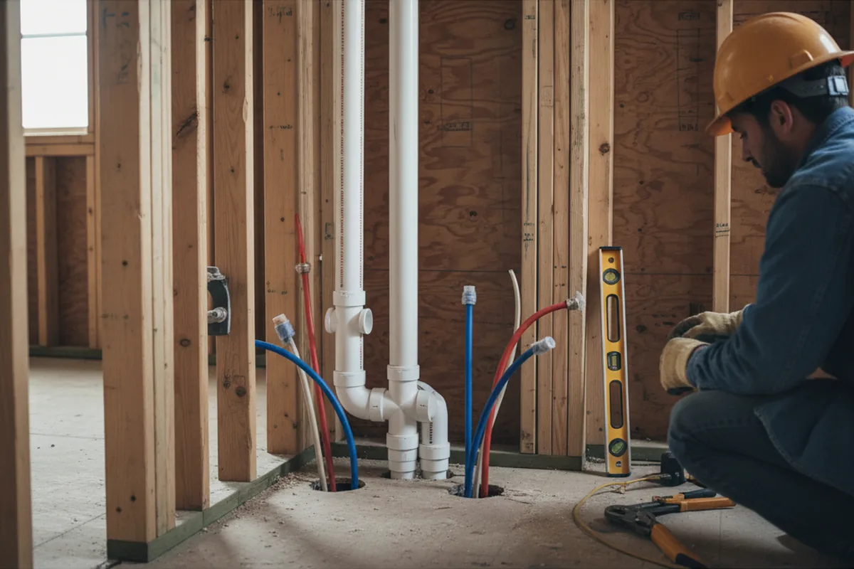Drain and supply rough-in during Drain Cleaning in Buffalo Valley