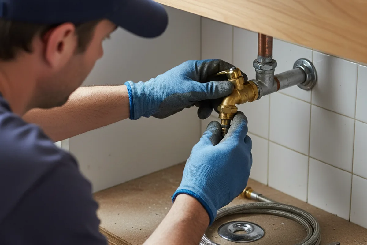 Shutoff valve and fitting work during Burst Pipe Repair in Buffalo Valley